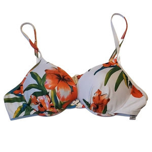 White floral Bikini top by Athena size 12